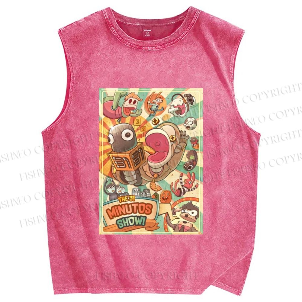Unisex 31 Minutos Printed Washed Tank Top