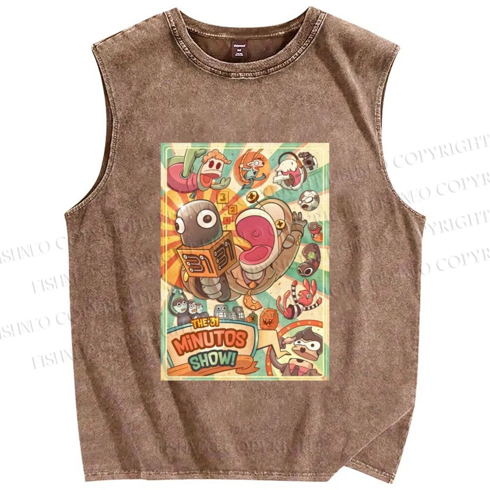 Unisex 31 Minutos Printed Washed Tank Top