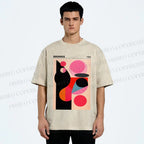 Unisex Bauhaus Art Geometry Printed Washed Tee