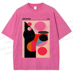 Unisex Bauhaus Art Geometry Printed Washed Tee