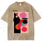 Unisex Bauhaus Art Geometry Printed Washed Tee