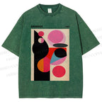Unisex Bauhaus Art Geometry Printed Washed Tee
