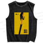 Unisex Kill Bill Printed Washed Tank Top