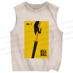 Unisex Kill Bill Printed Washed Tank Top