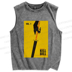 Unisex Kill Bill Printed Washed Tank Top