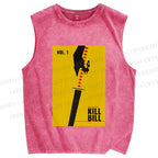 Unisex Kill Bill Printed Washed Tank Top
