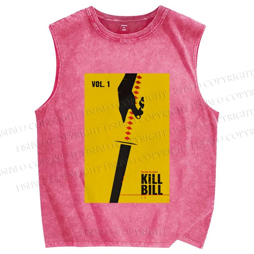 Unisex Kill Bill Printed Washed Tank Top