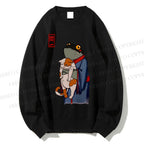Unisex The Frog Holds The Cat Printed Sweatshirt