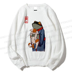 Unisex The Frog Holds The Cat Printed Sweatshirt