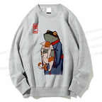 Unisex The Frog Holds The Cat Printed Sweatshirt