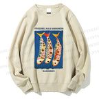 Unisex Colorful Cartoon Sardines Printed Sweatshirt