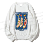 Unisex Colorful Cartoon Sardines Printed Sweatshirt