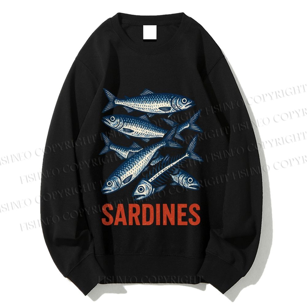 Unisex Vintage Sardines Printed Sweatshirt