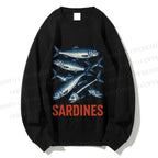 Unisex Vintage Sardines Printed Sweatshirt