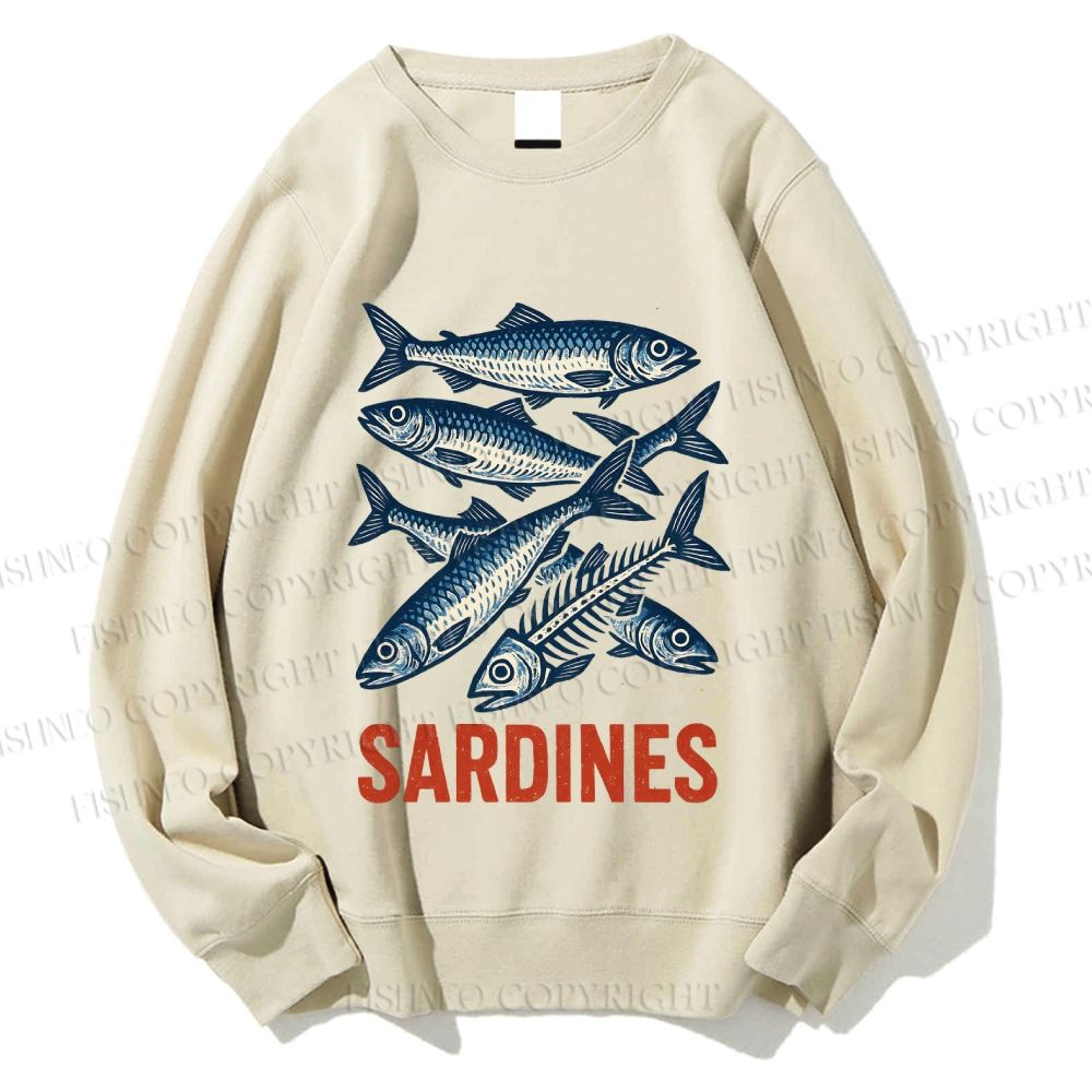 Unisex Vintage Sardines Printed Sweatshirt