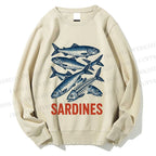 Unisex Vintage Sardines Printed Sweatshirt