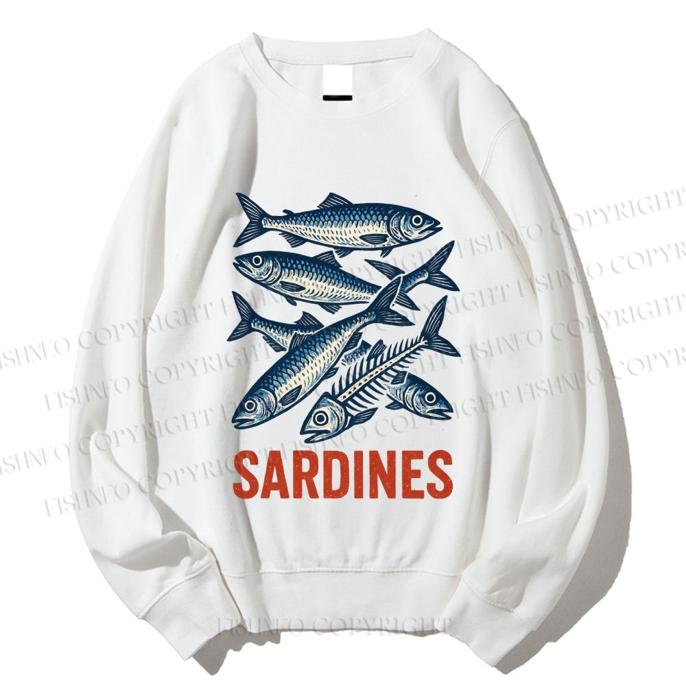 Unisex Vintage Sardines Printed Sweatshirt