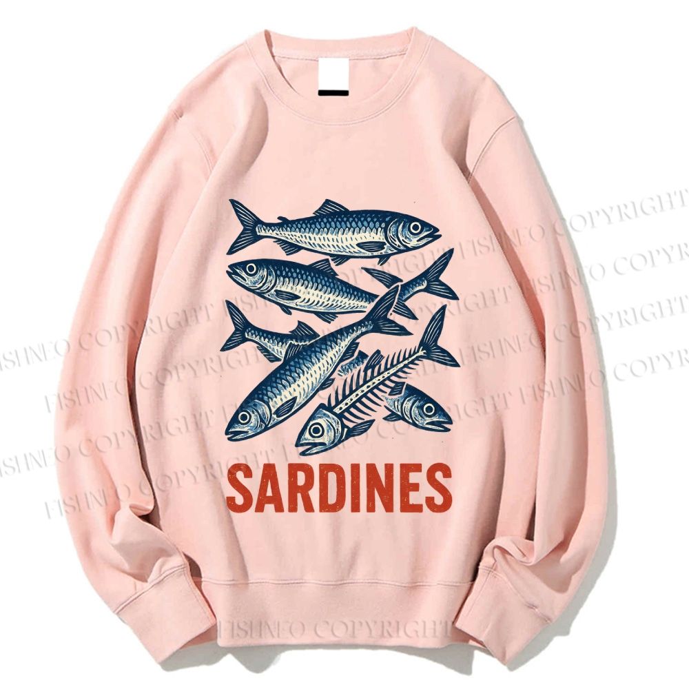 Unisex Vintage Sardines Printed Sweatshirt