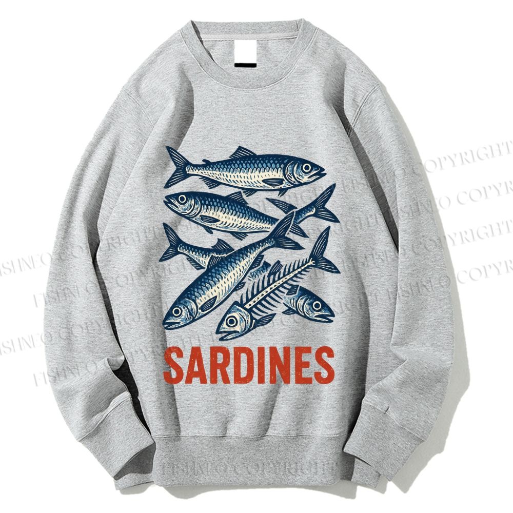 Unisex Vintage Sardines Printed Sweatshirt