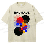 Unisex Bauhaus Geometric Circle Printed Washed Tee