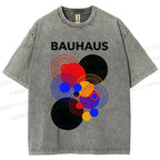 Unisex Bauhaus Geometric Circle Printed Washed Tee