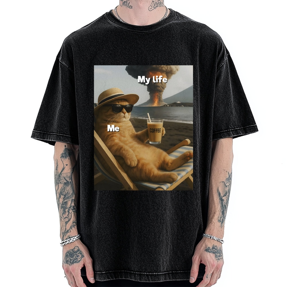 Funny Cat Pictures Vintage Washed T-shirt