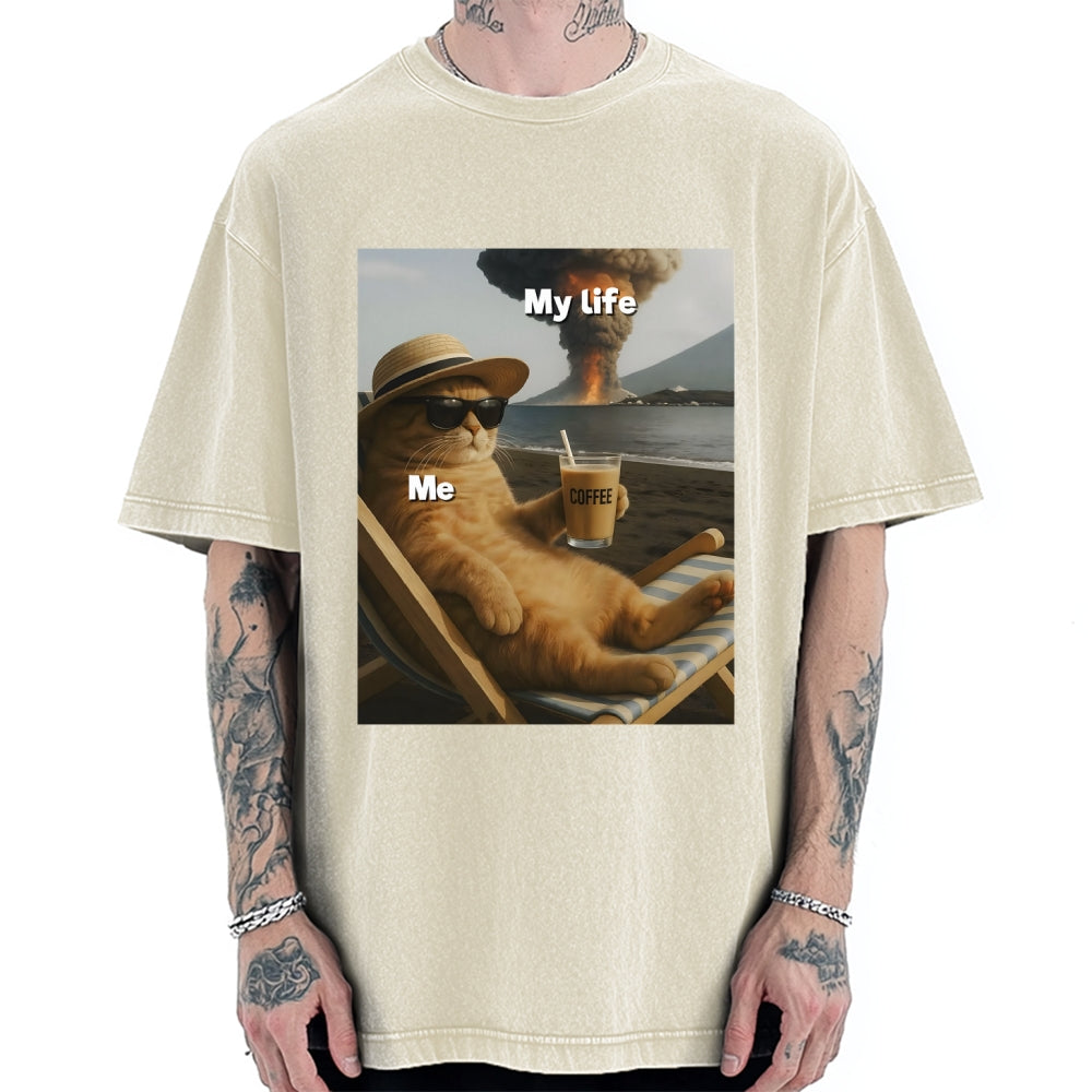Funny Cat Pictures Vintage Washed T-shirt