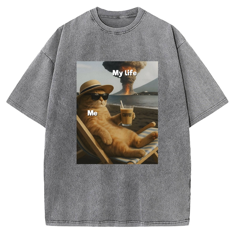 Funny Cat Pictures Vintage Washed T-shirt