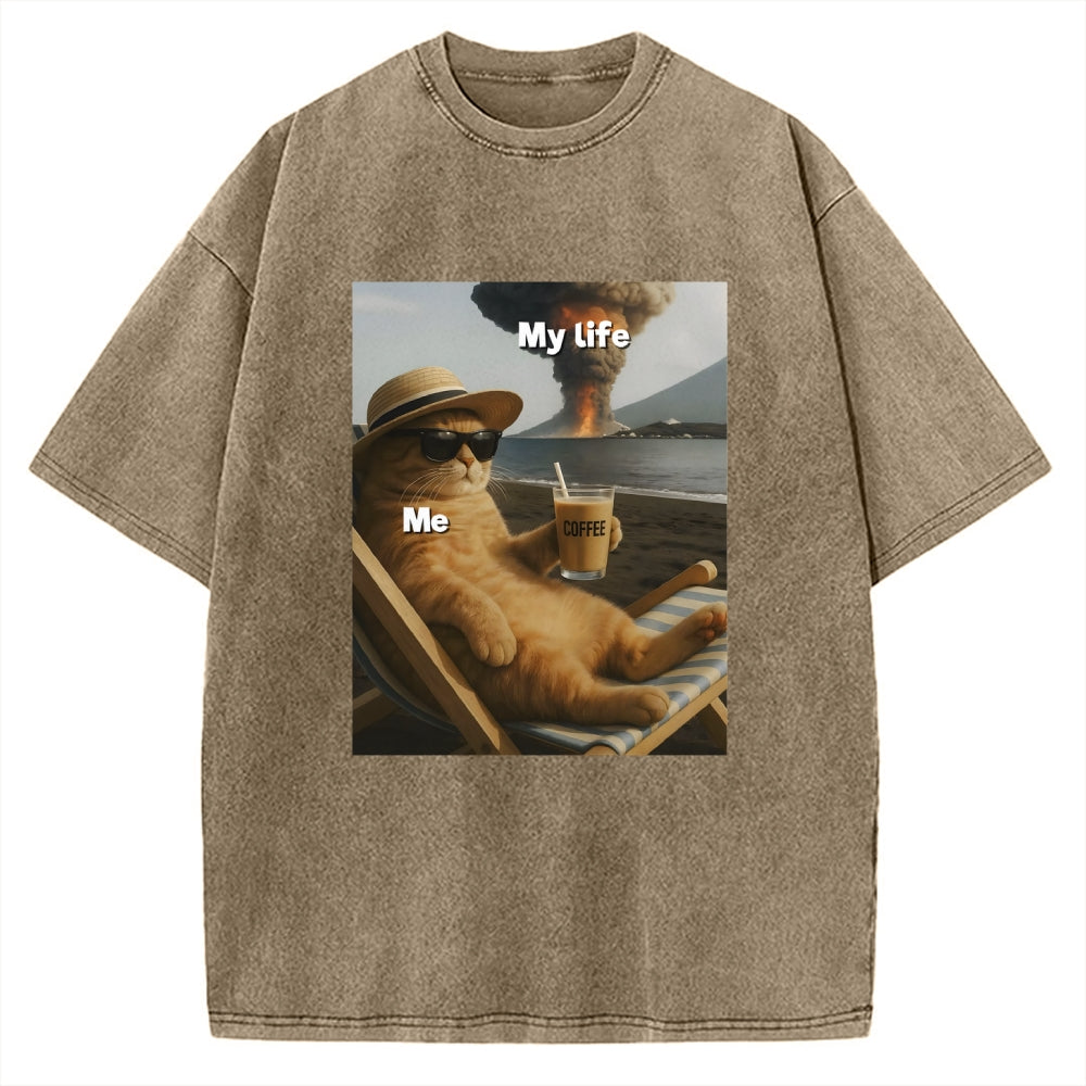 Funny Cat Pictures Vintage Washed T-shirt