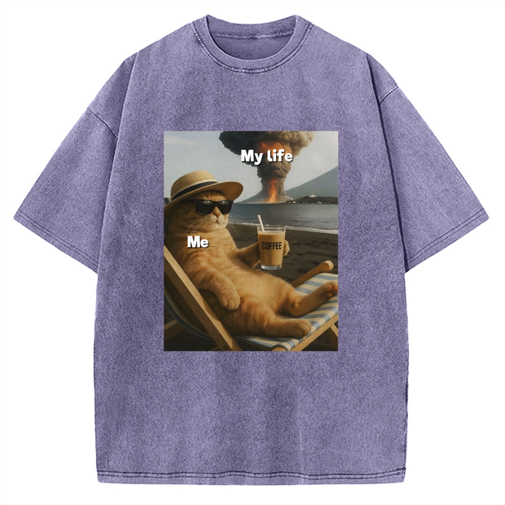 Funny Cat Pictures Vintage Washed T-shirt