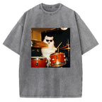 Funny Cat Meme Vintage Washed T-shirt