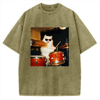 Funny Cat Meme Vintage Washed T-shirt