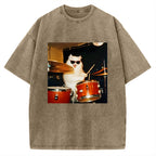 Funny Cat Meme Vintage Washed T-shirt