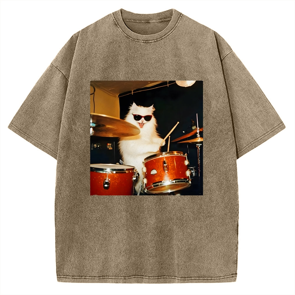Funny Cat Meme Vintage Washed T-shirt