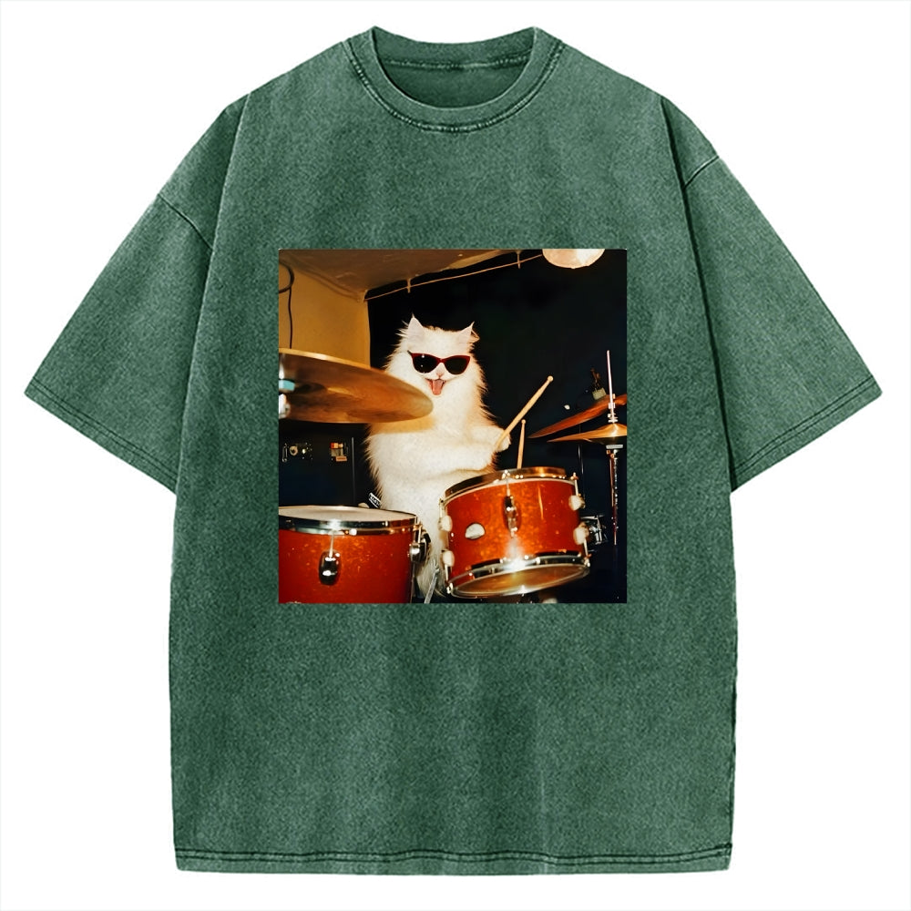 Funny Cat Meme Vintage Washed T-shirt