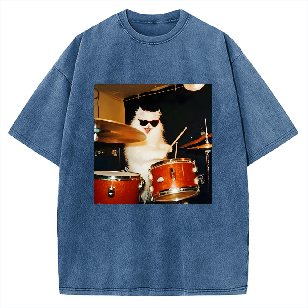 Funny Cat Meme Vintage Washed T-shirt
