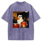Funny Cat Meme Vintage Washed T-shirt