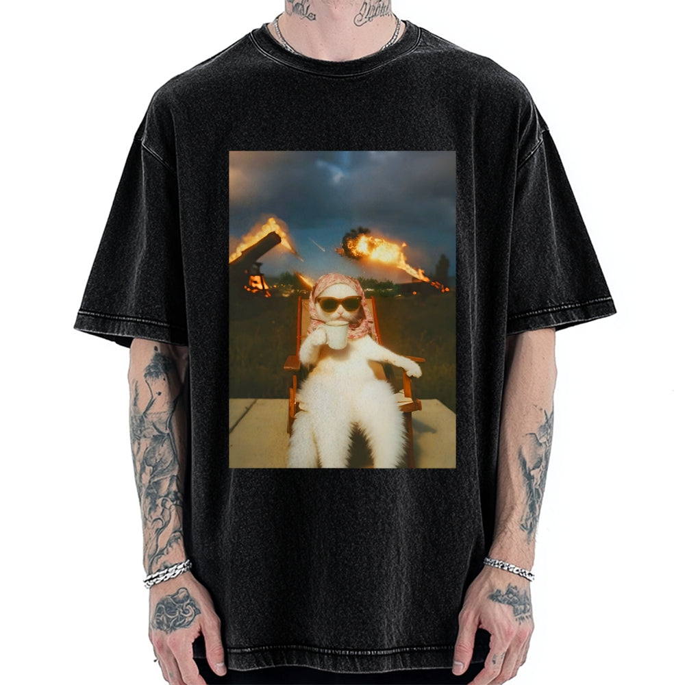 Funny Cat Meme Vintage Washed T-shirt