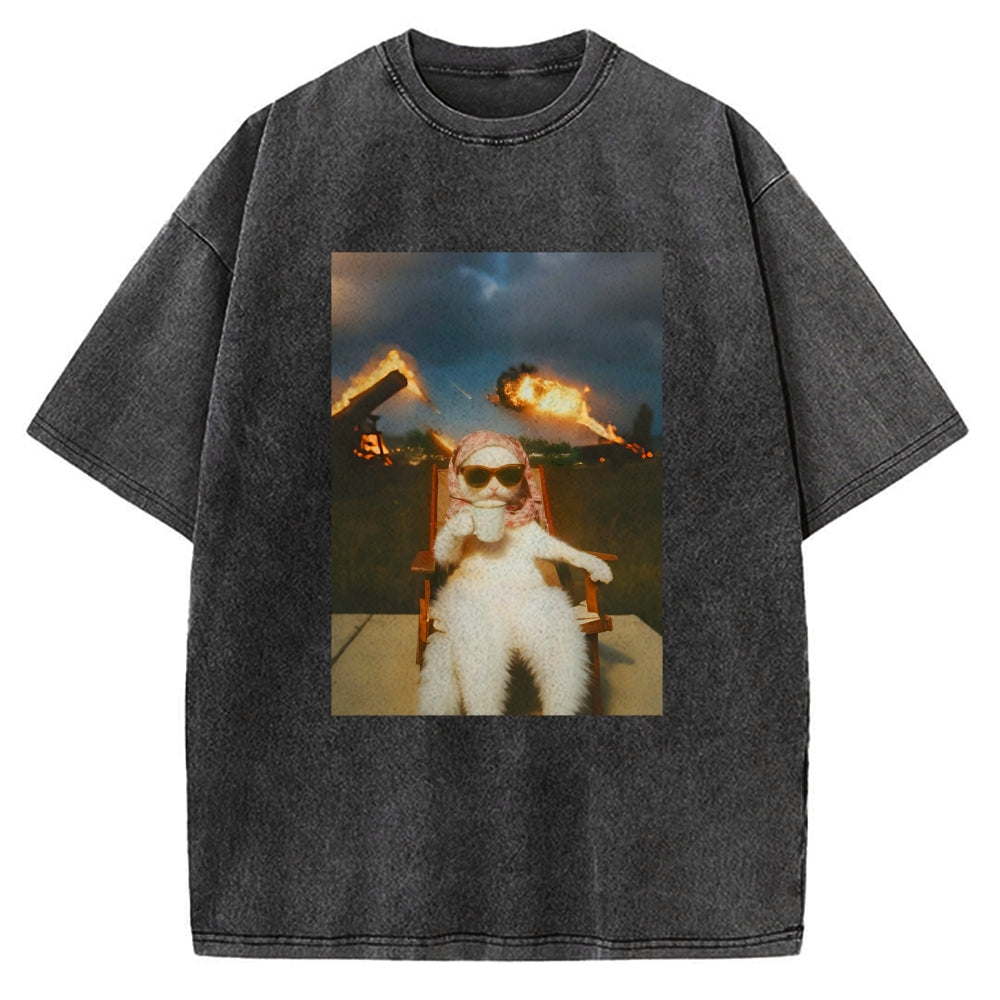 Funny Cat Meme Vintage Washed T-shirt