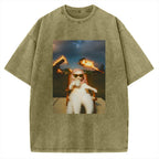 Funny Cat Meme Vintage Washed T-shirt