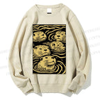 Unisex Woodcut Otter Printed Sweatshirt