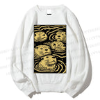 Unisex Woodcut Otter Printed Sweatshirt
