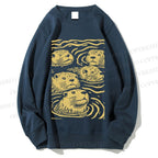 Unisex Woodcut Otter Printed Sweatshirt