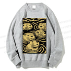 Unisex Woodcut Otter Printed Sweatshirt