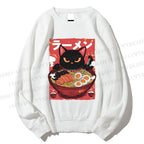 Unisex Ramen Cat Printed Sweatshirt