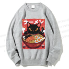 Unisex Ramen Cat Printed Sweatshirt