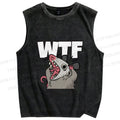 Unisex Opossum WTF Printed Washed Tank Top