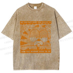 Unisex Garfield Cat Care About Weather Printed Washed Tee