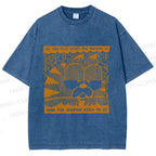 Unisex Garfield Cat Care About Weather Printed Washed Tee