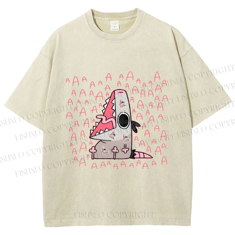 Unisex Cartoon Opossum Screaming Printed Washed Tee